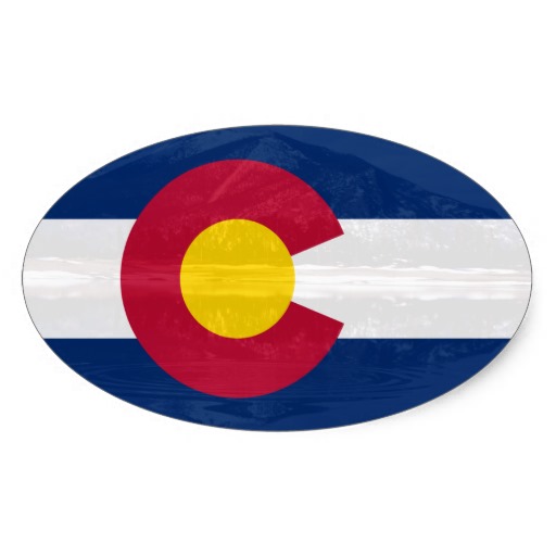 Colorado Flag With Mountain Background Sticker