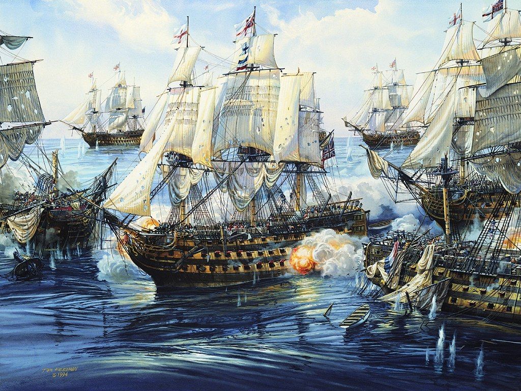 Hms Victory During Battle Of Trafalgar Arte De Barcos