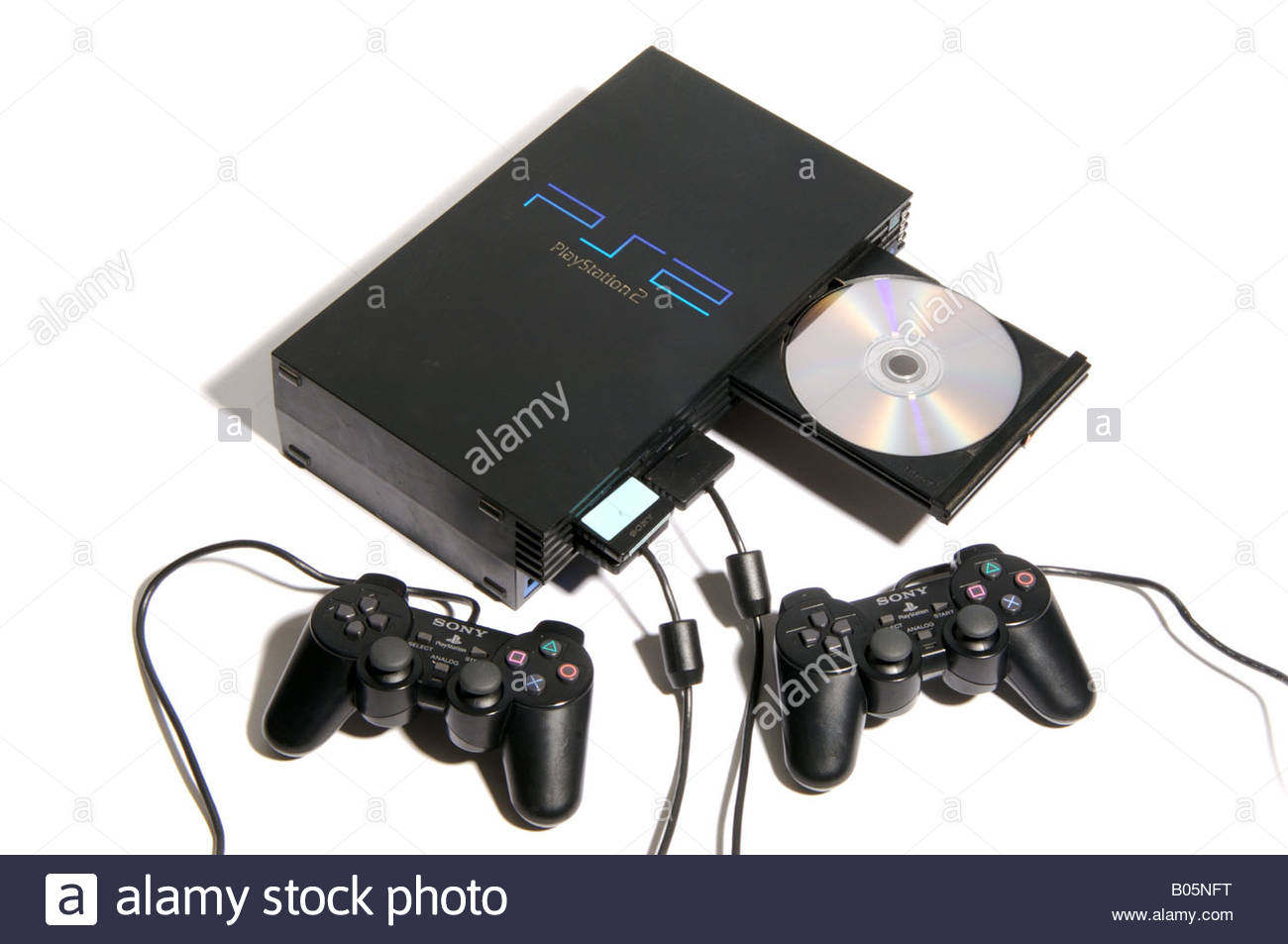 Sony Playstation Ps2 On White Background Stock Photo