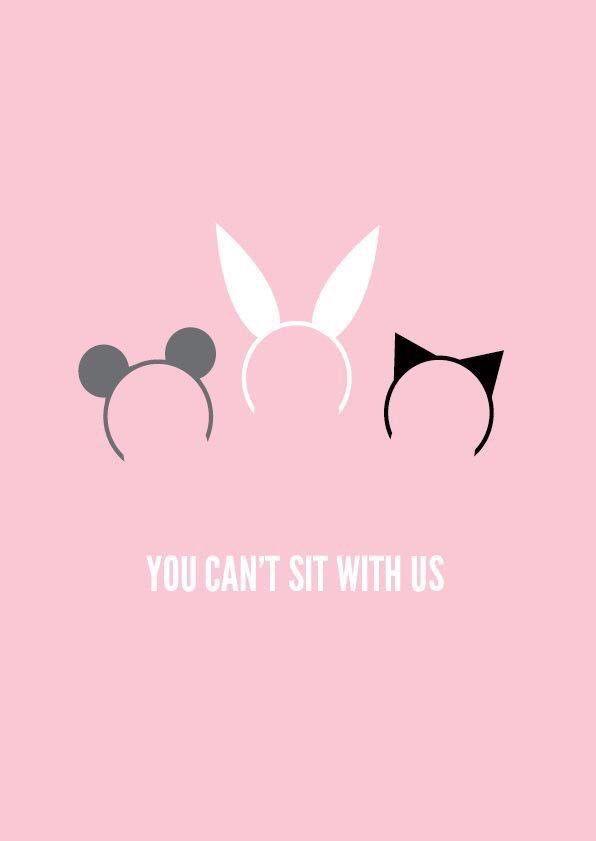 You Cant Sit With Us Mouse Rabbit Cat Wallpaper