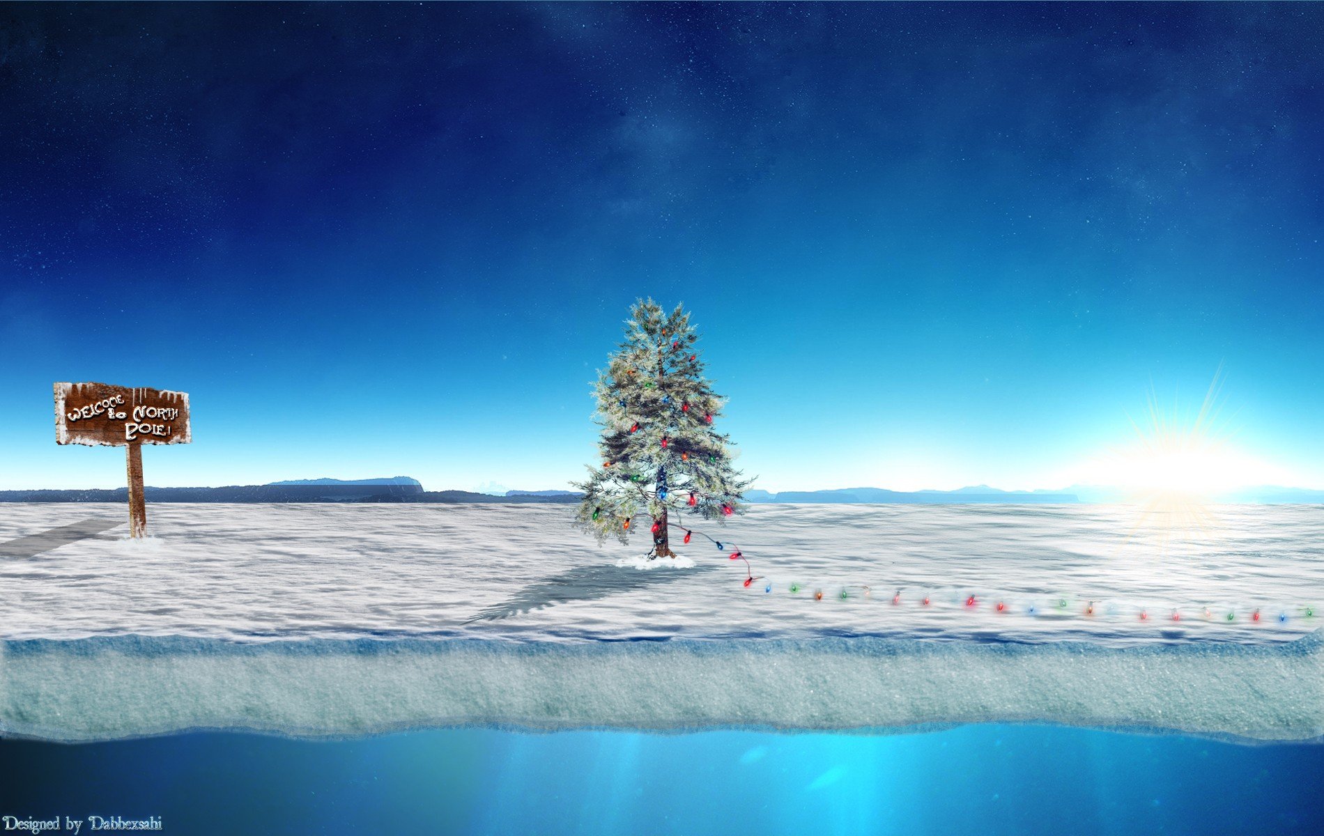 Santa Claus North Pole Christmas Tree Wallpaper HD