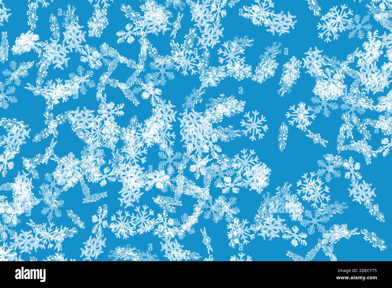 Blue Frozen Snowflake Pattern With Falling Snowflakes Wallpaper