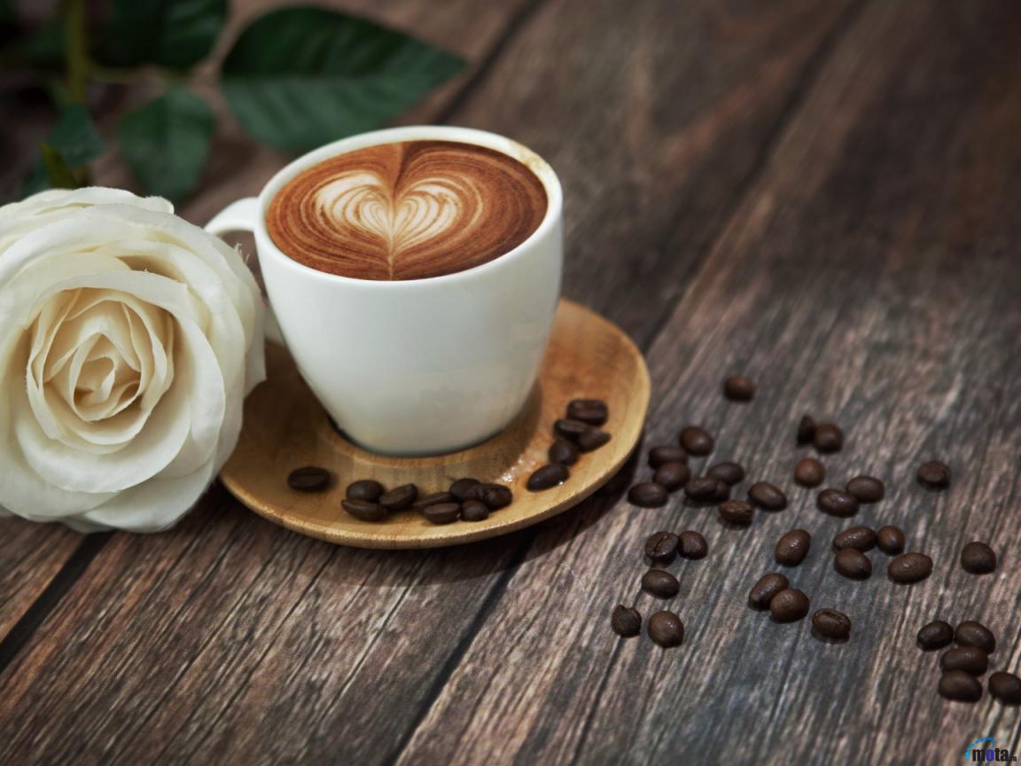 Cup Of Coffee With Love Sign And Seeds Dream Wallpaper