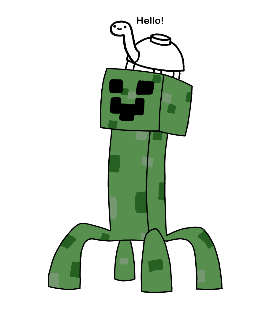 Creeper And Mine Turtle By Pein078