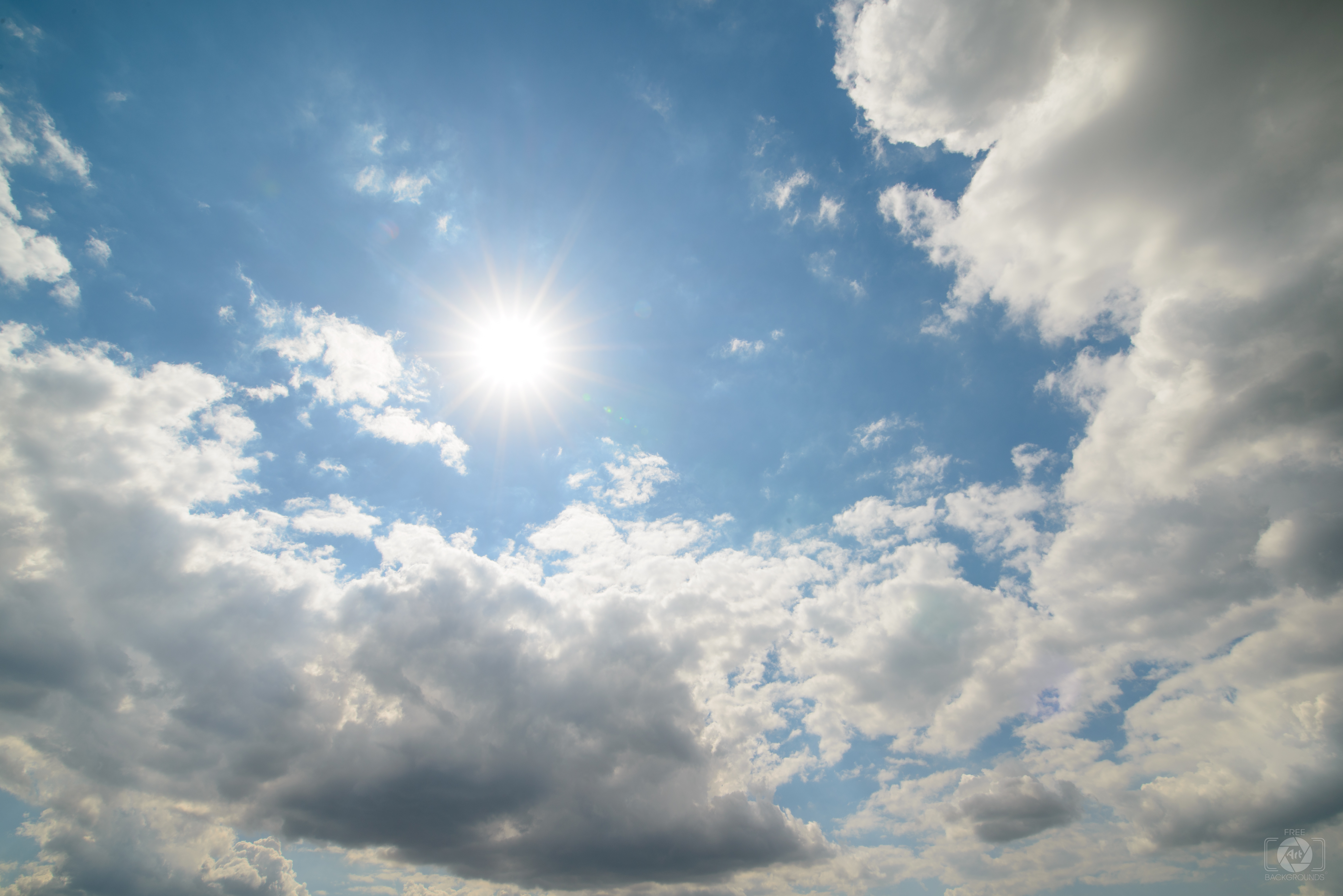 Sky With Clouds And Sun Background High Quality Background