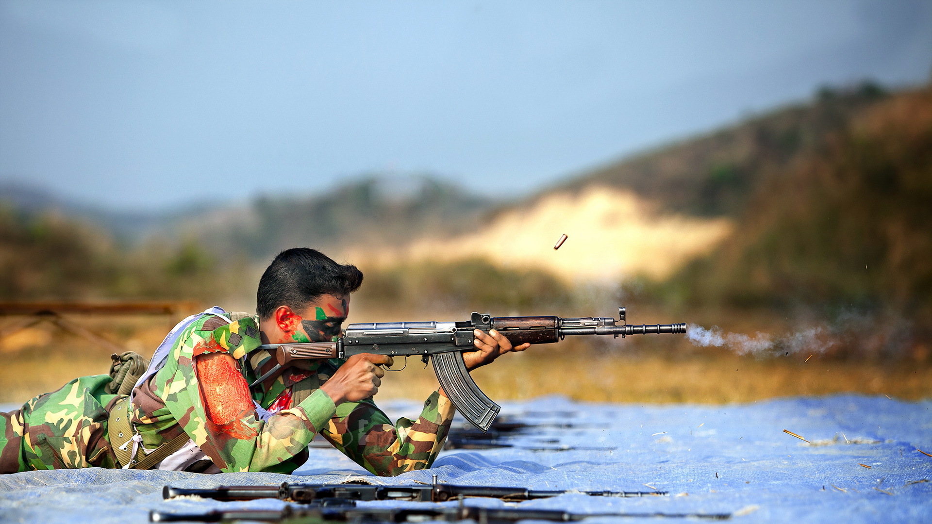 Bangladesh Army Soldiers Weapons Assault Rifles Warriors Men Males
