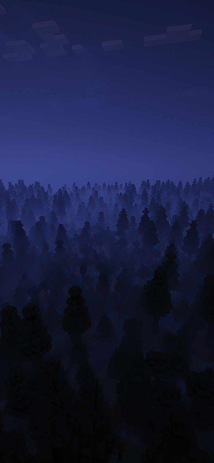 Blue Fog Over The Dark Forest iPhone Wallpaper