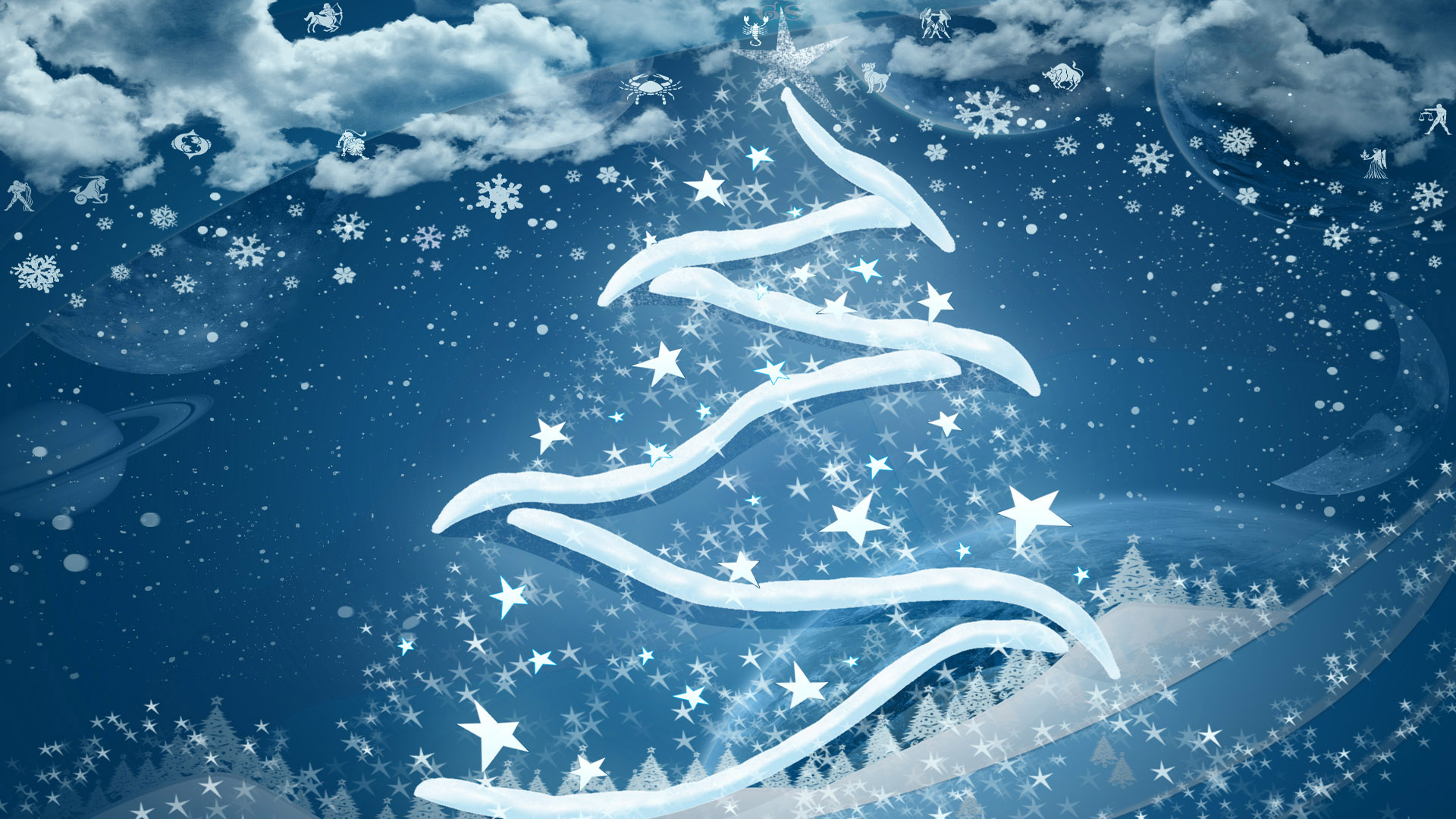 Blue Snowy Christmas HD Wallpaper FullHDwpp Full