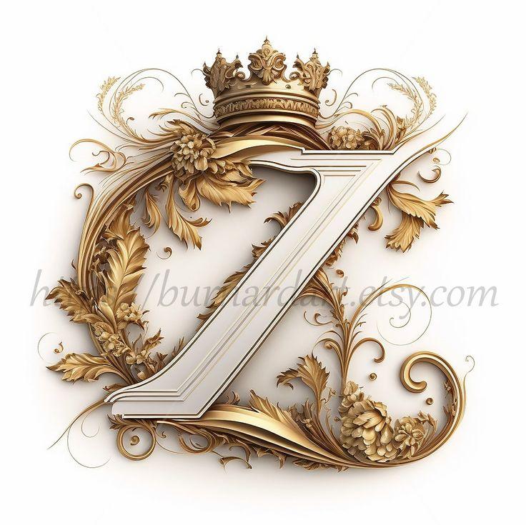 Digital Letter Z Crown On Whitish Background