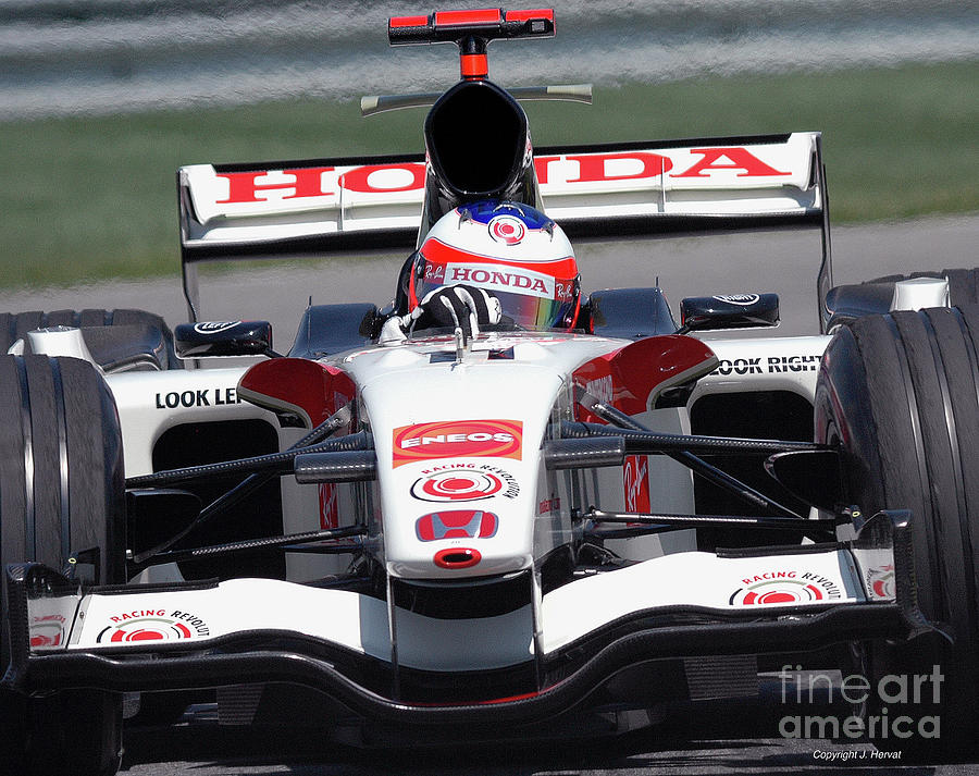 Rubens Barrichello Honda Ra106 Photograph By James Hervat Fine