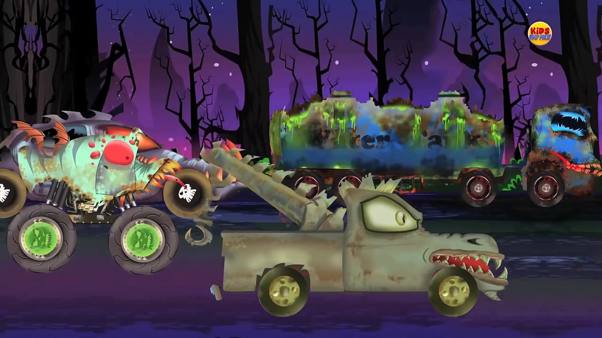 Scary Big Trucks Halloween Videos For Kids Ambulance Water