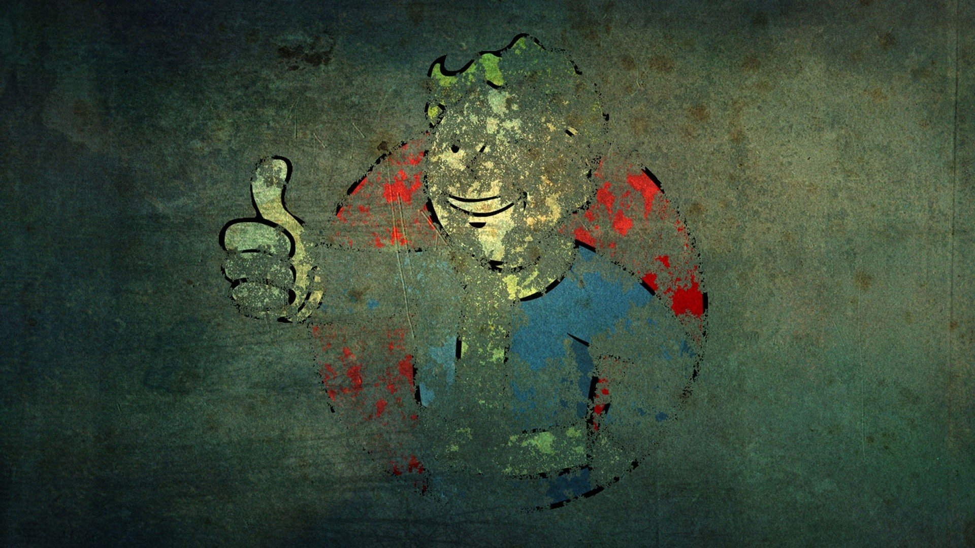 Video Games Fallout Grunge Vault Boy Wallpaper Background