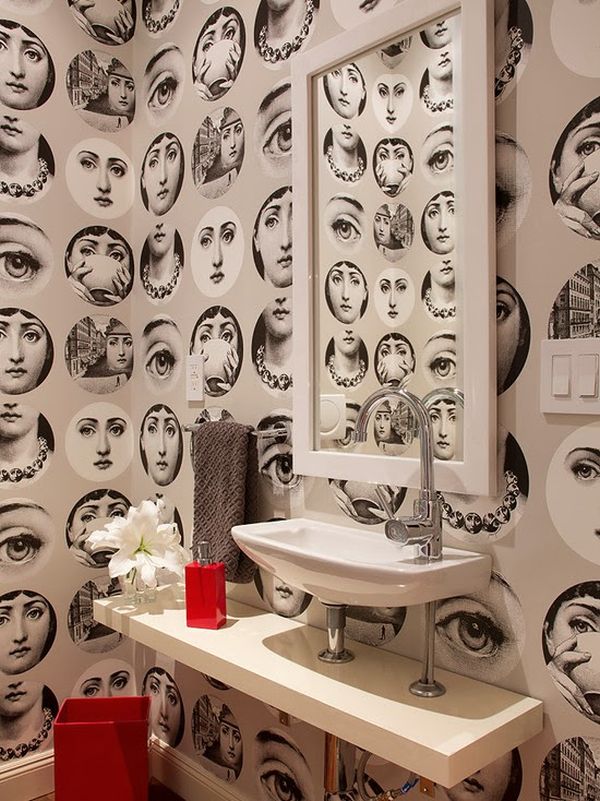 Designs for Small Bathrooms Unique Modern Faces Wallpaper Bathroom 600x801