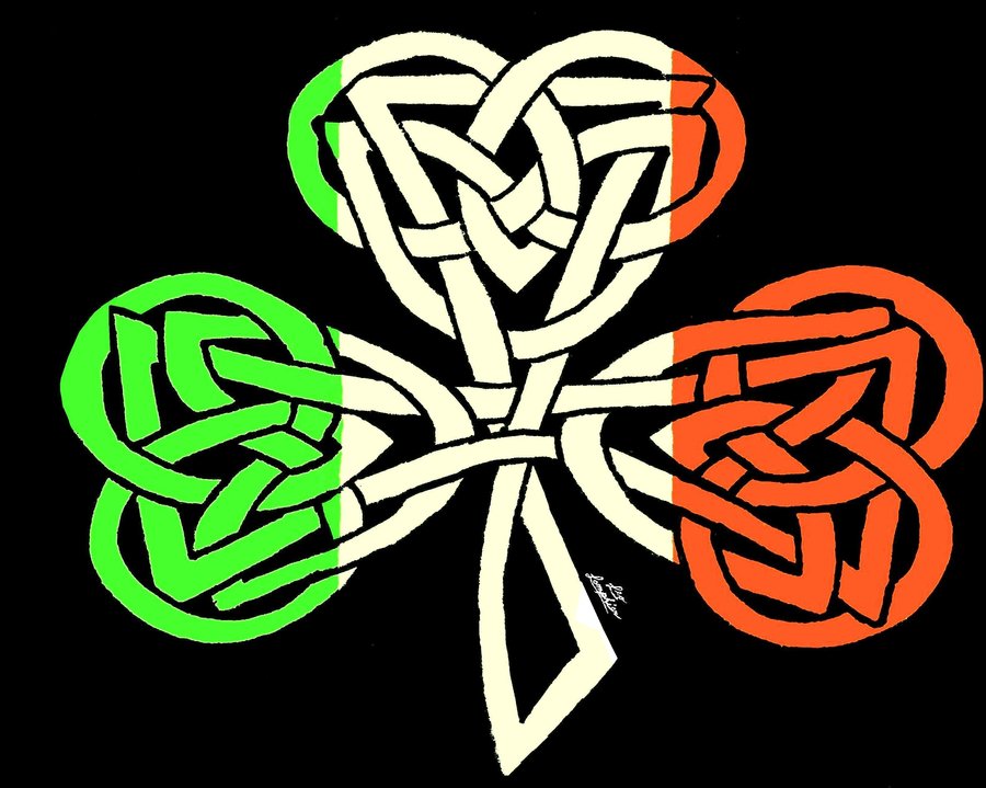 Celtic Shamrock Irish Flag By Peace