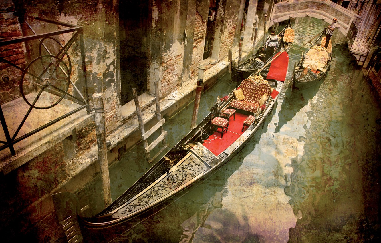 Wallpaper Italy Venice Channel The Bridge Gondola Grunge