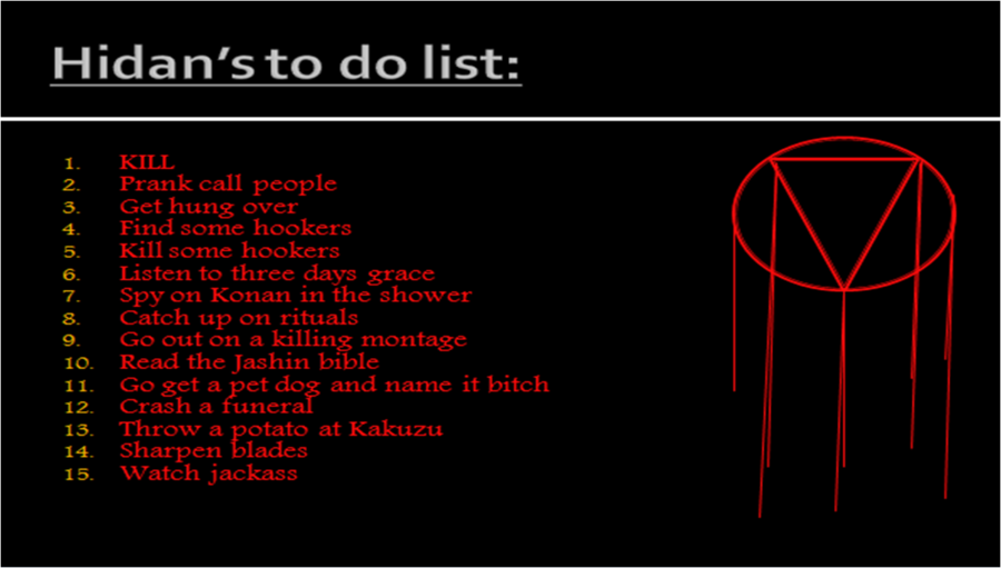 Akatsuki To Do List Hidan By Pickle209