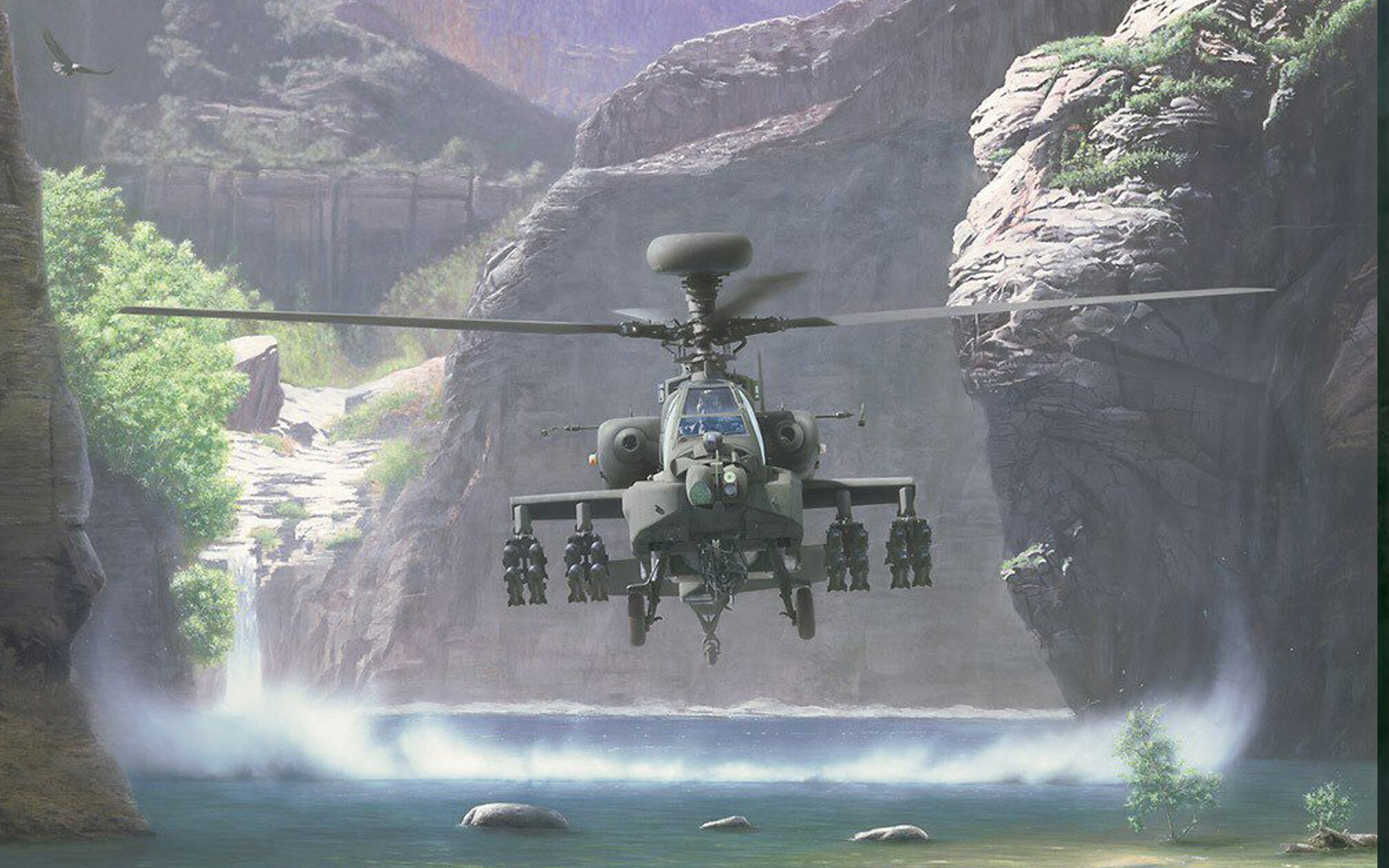 Wallpaper Helicopter Apache A Jungle Desktop HD
