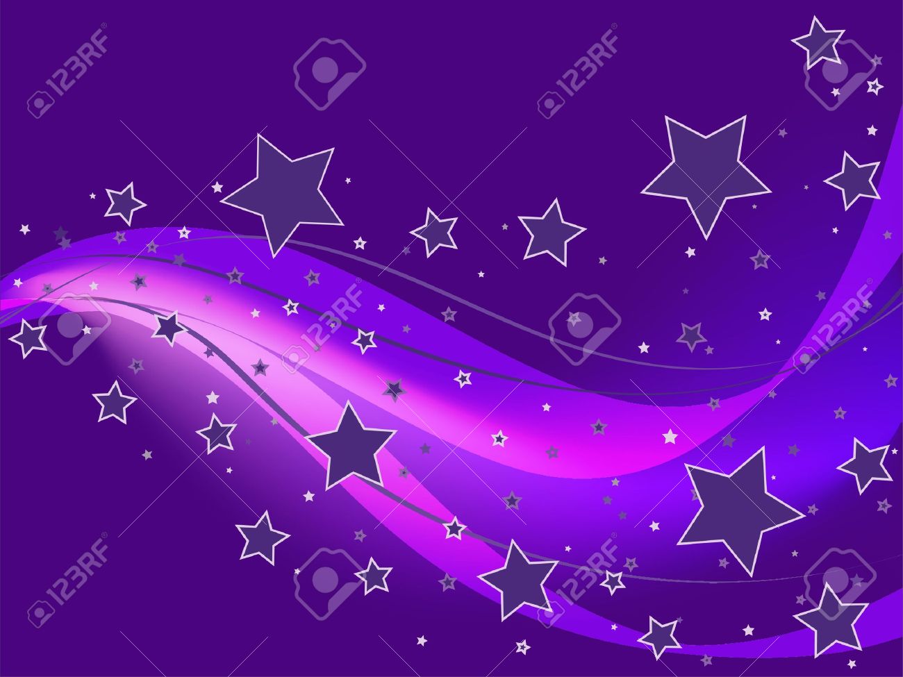 Abstract Organic Wallpaper Or Background With Stars And Ribbons