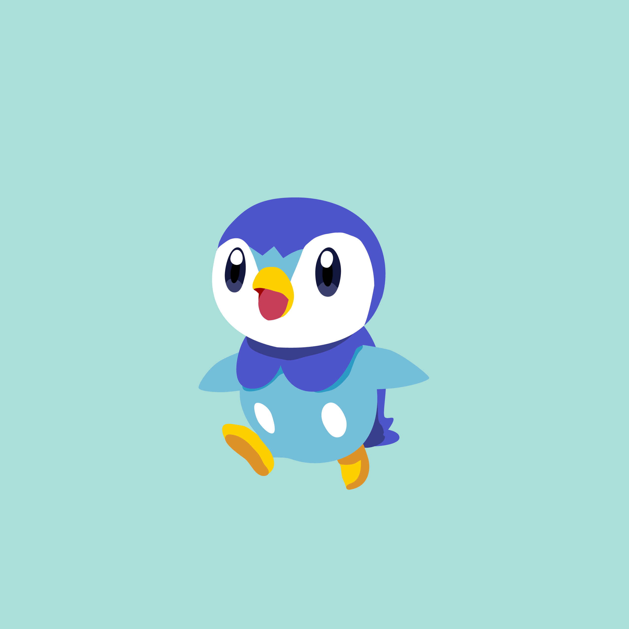 Piplup No Outline Cartoon HD Wallpaper Background