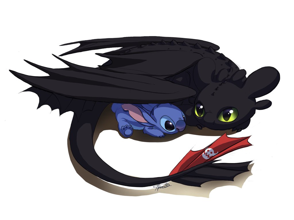 Toothless and Stitch by Kuvari on