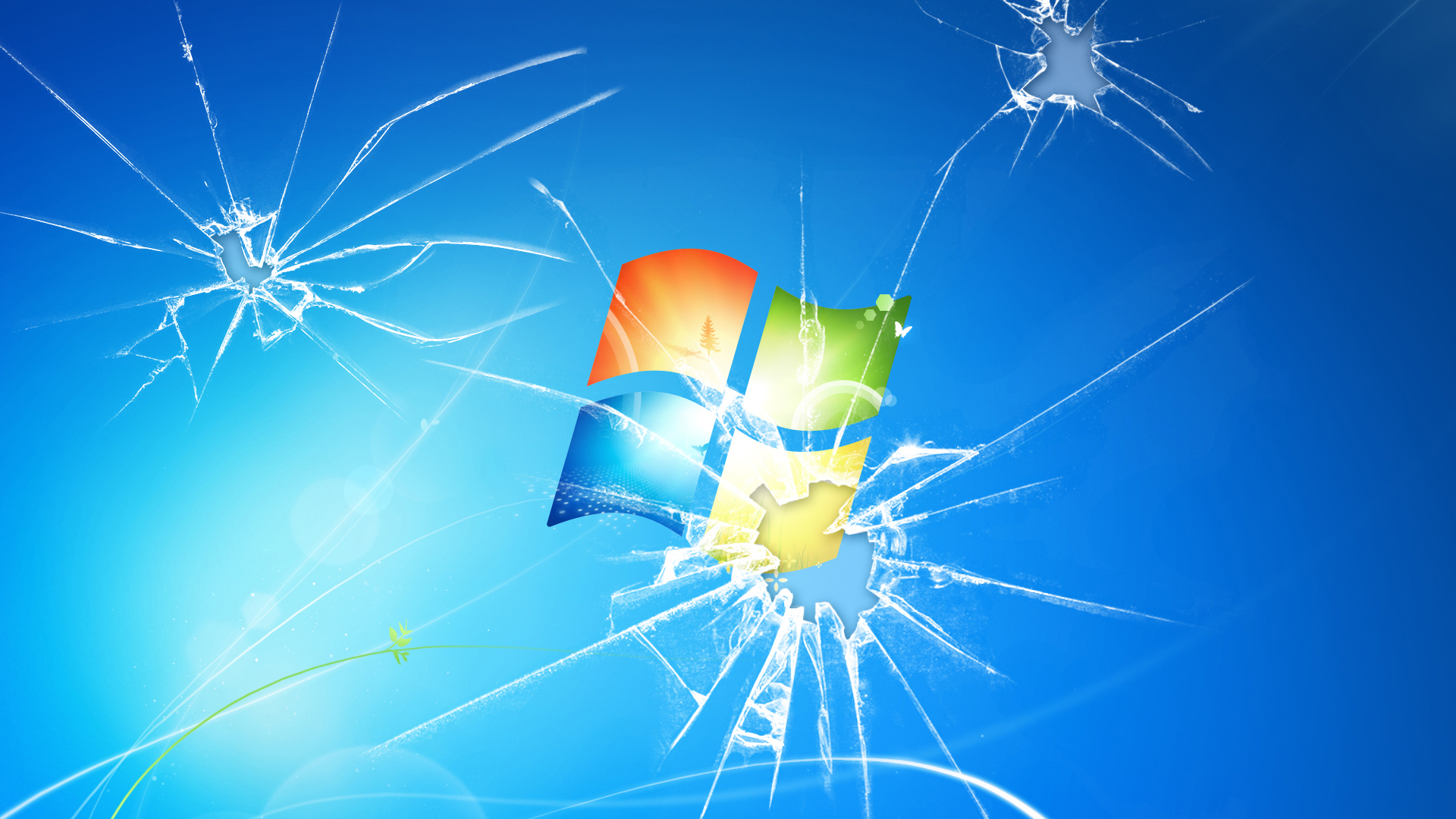 Broken Glass Windows Desktop Wallpaper