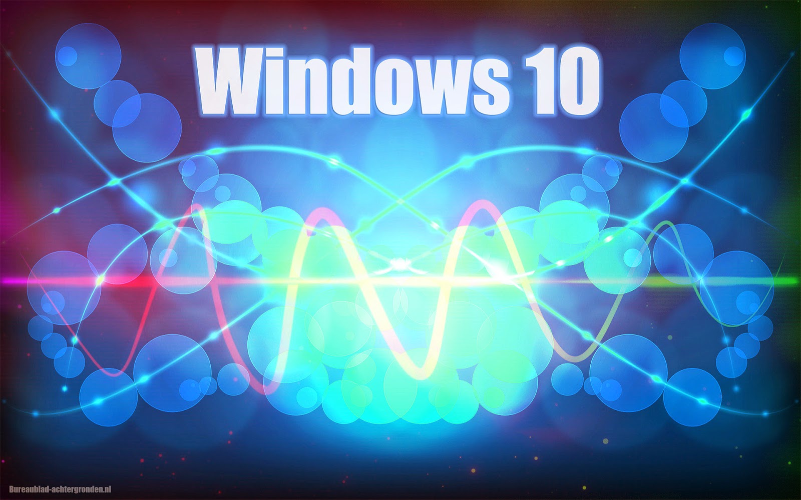 windows 10 wallpaper met veel cirkels en lichtgevende lijnen windows 1600x1000