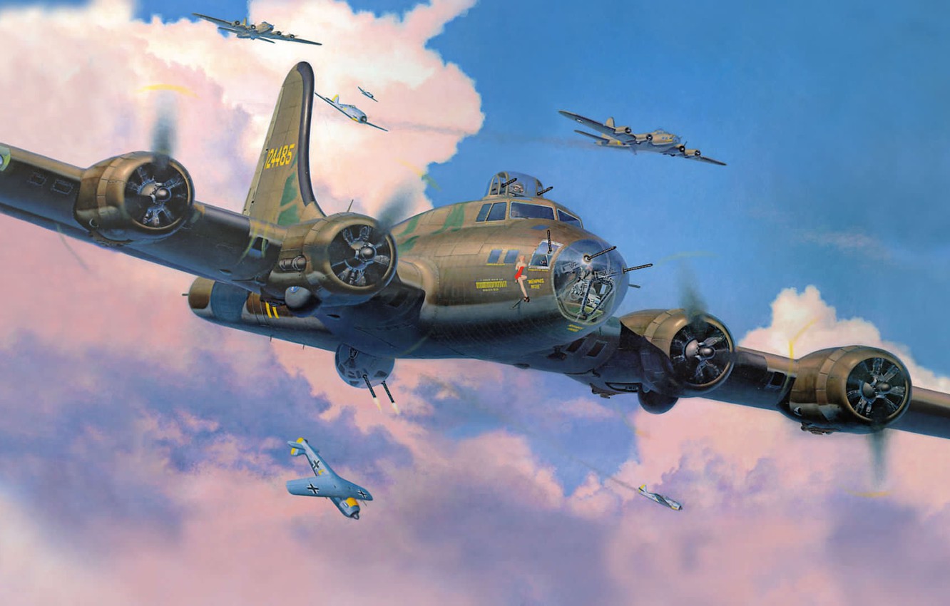 Wallpaper Figure Fighters Bombers Interception Fw Flying