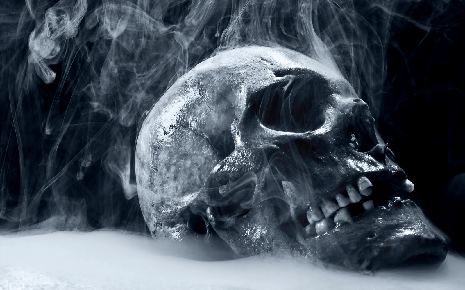 Smoking Human Skull Dark HD Wallpaper Epic Desktop Background