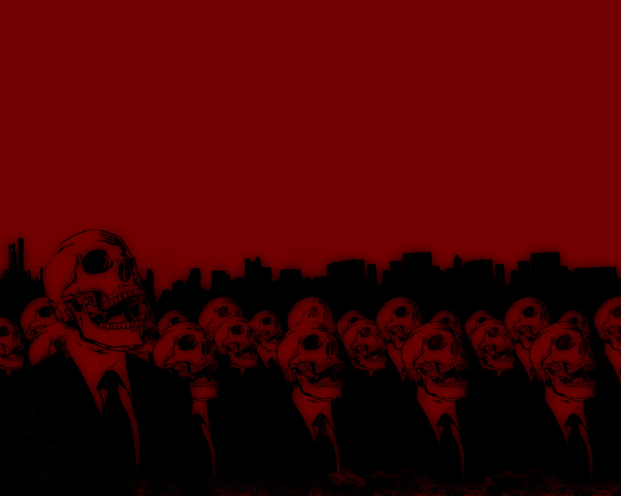 Red Skull Army Wallpaper Background