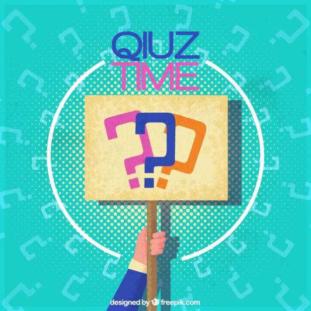 Quiz Background With Hand Holding A Sign Vector
