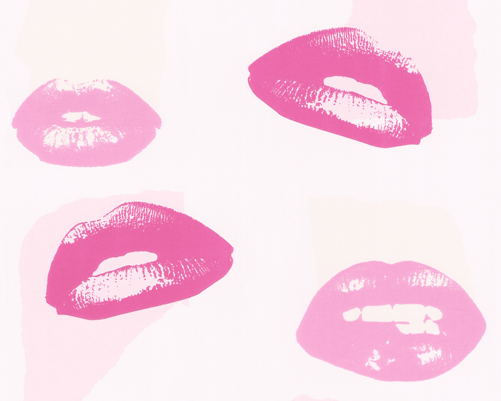 Hot Lips Pink Wallpaper Girls Bedroom