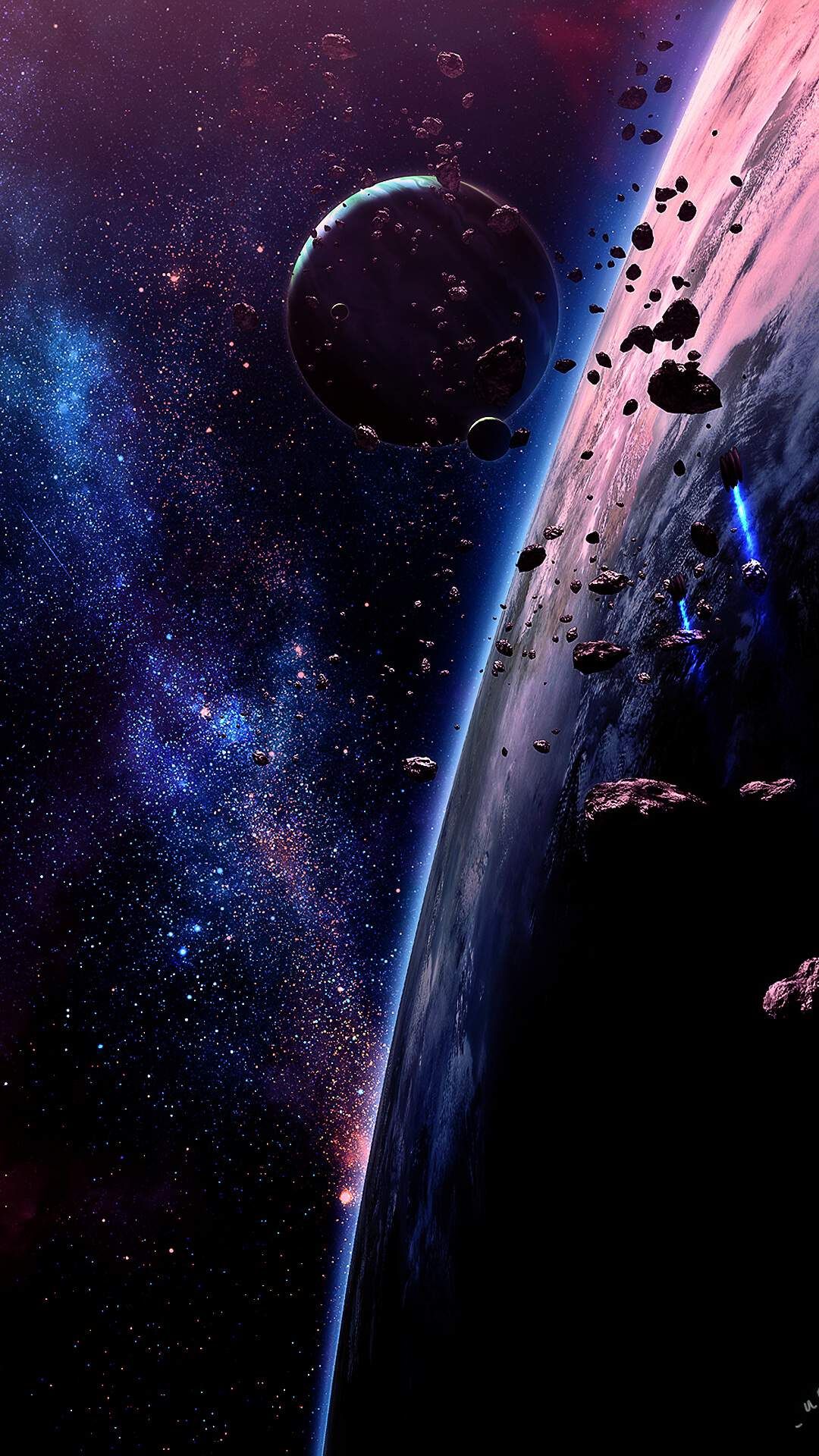 Meteor Falling On Earth From Space iPhone Wallpaper With Image