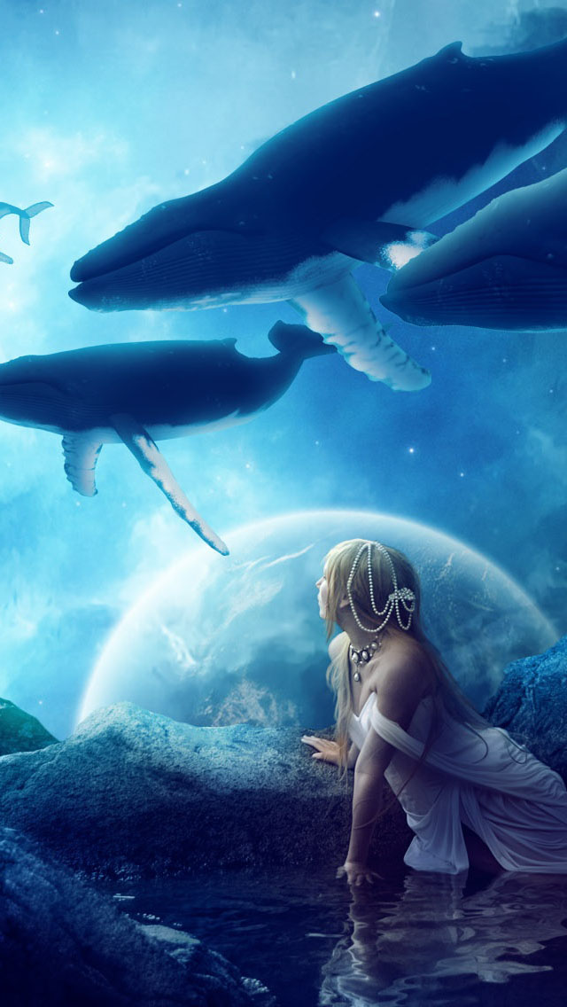 Whales Dream Wallpaper iPhone