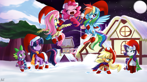 Image Christmas Ponies By Artist Reikomuffin Png My Little Pony