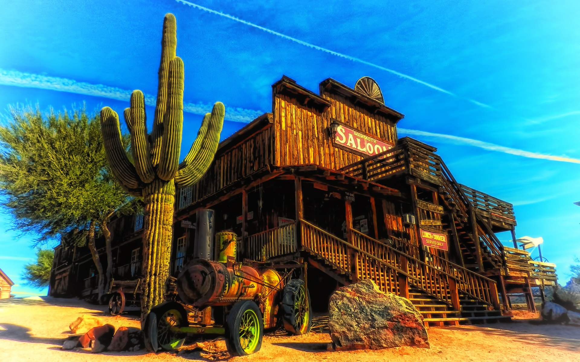 Wallpaper Cactus Bar Saloon Wild West In The