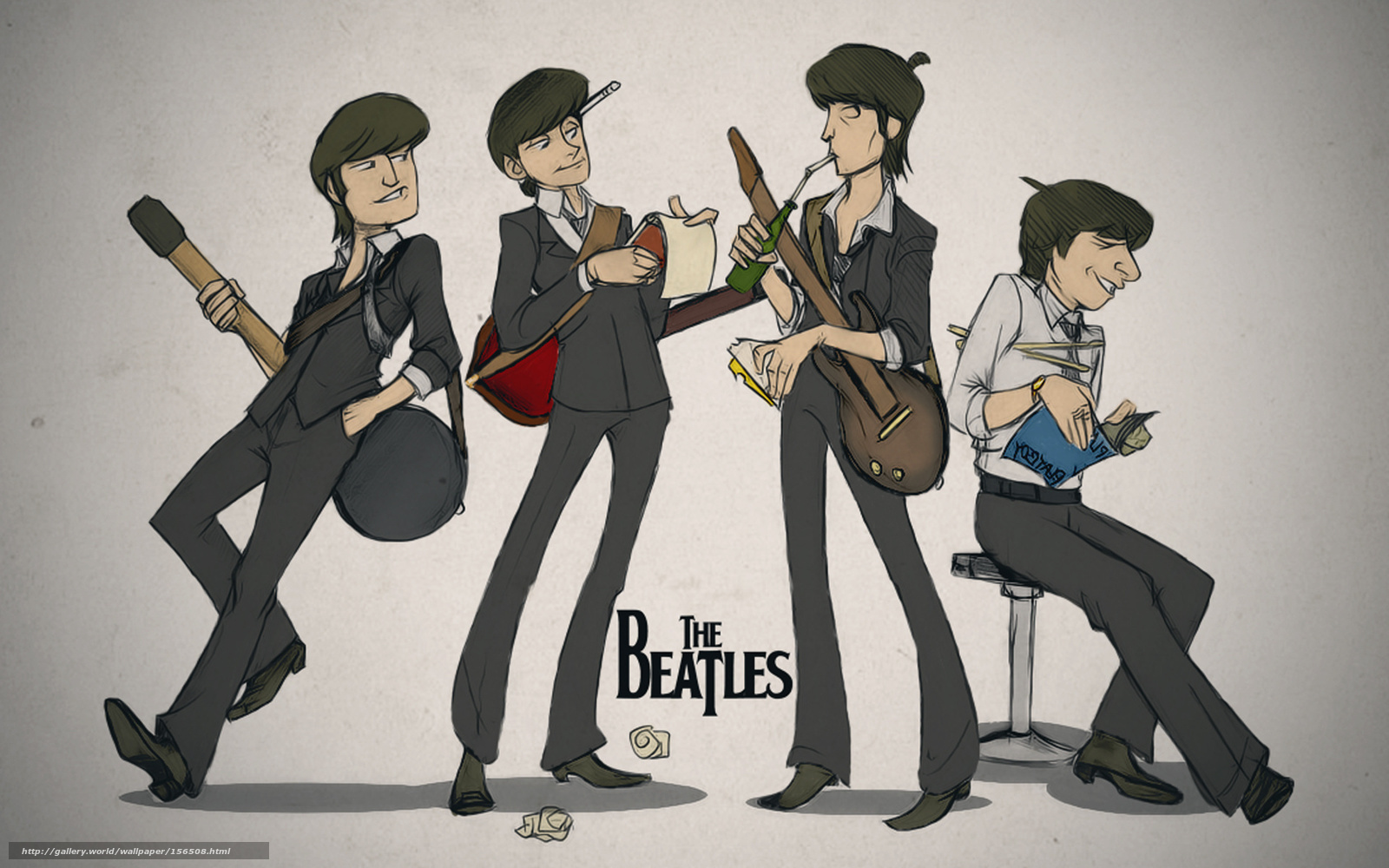 Wallpaper Beatles Music Art Desktop
