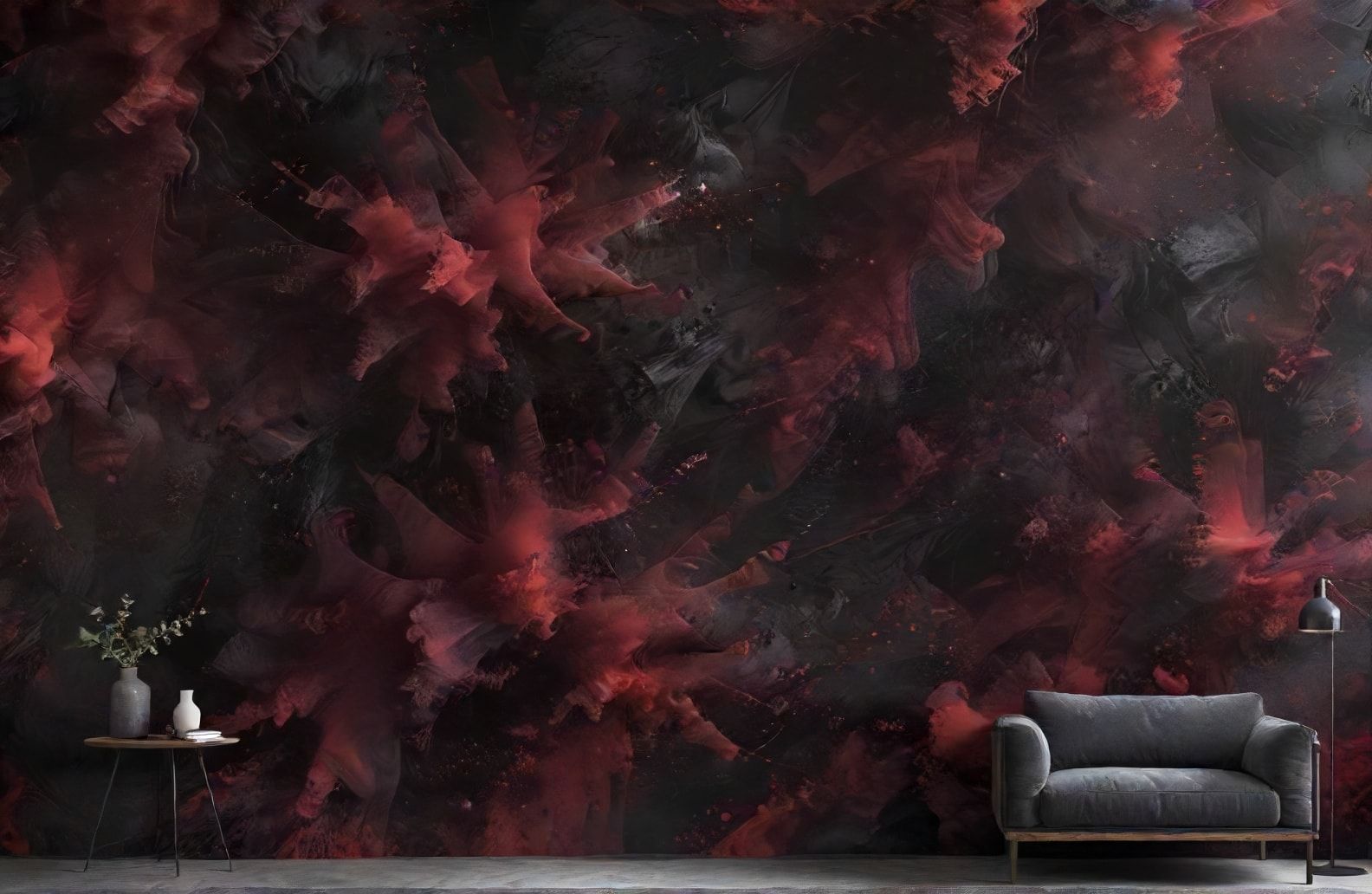 Black And Red Abstract Wallpaper