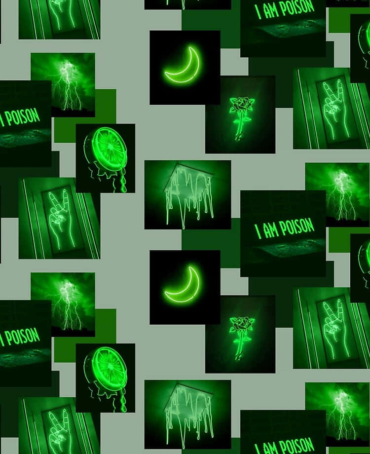 Vibrant Neon Green Aesthetic Background Wallpaper
