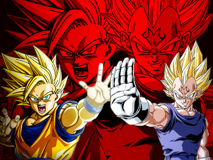 Wallpaper Goku Ssj2 Vs Majin Vegeta By Dony910