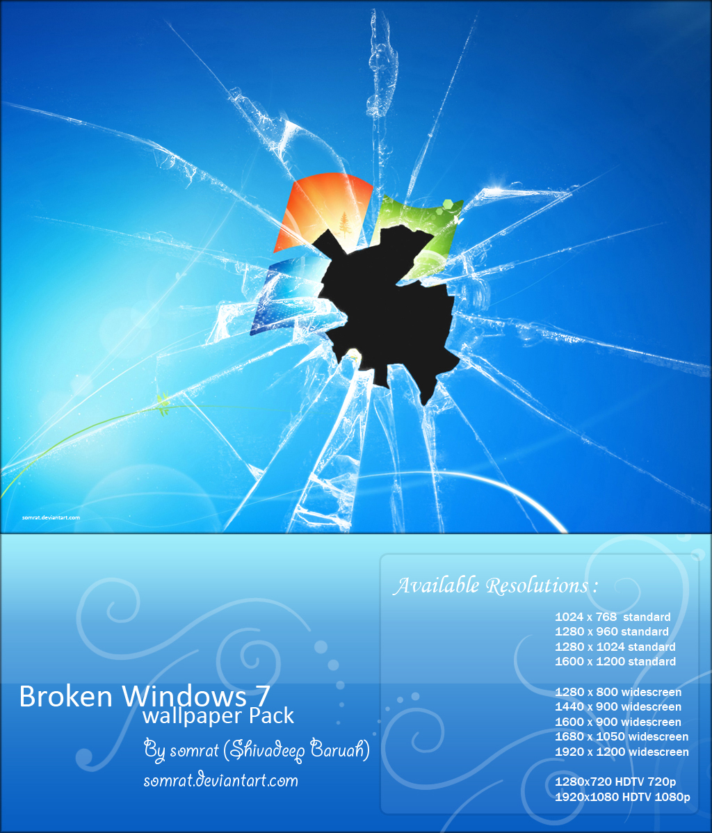 windows 7 cracked screen wallpaper