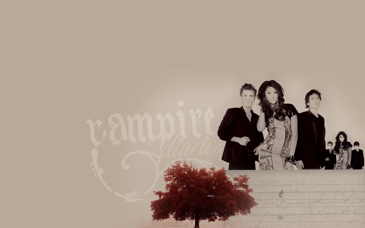 Tvd Cast Wallpaper The Vampire Diaries Tv Show