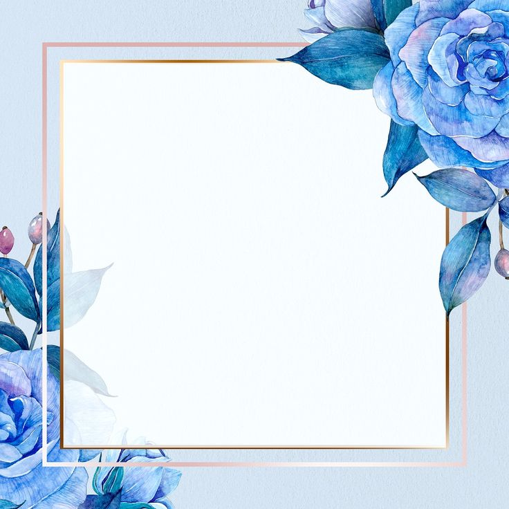 Blue Watercolor Rose Frame Background Premium Image By Rawpixel