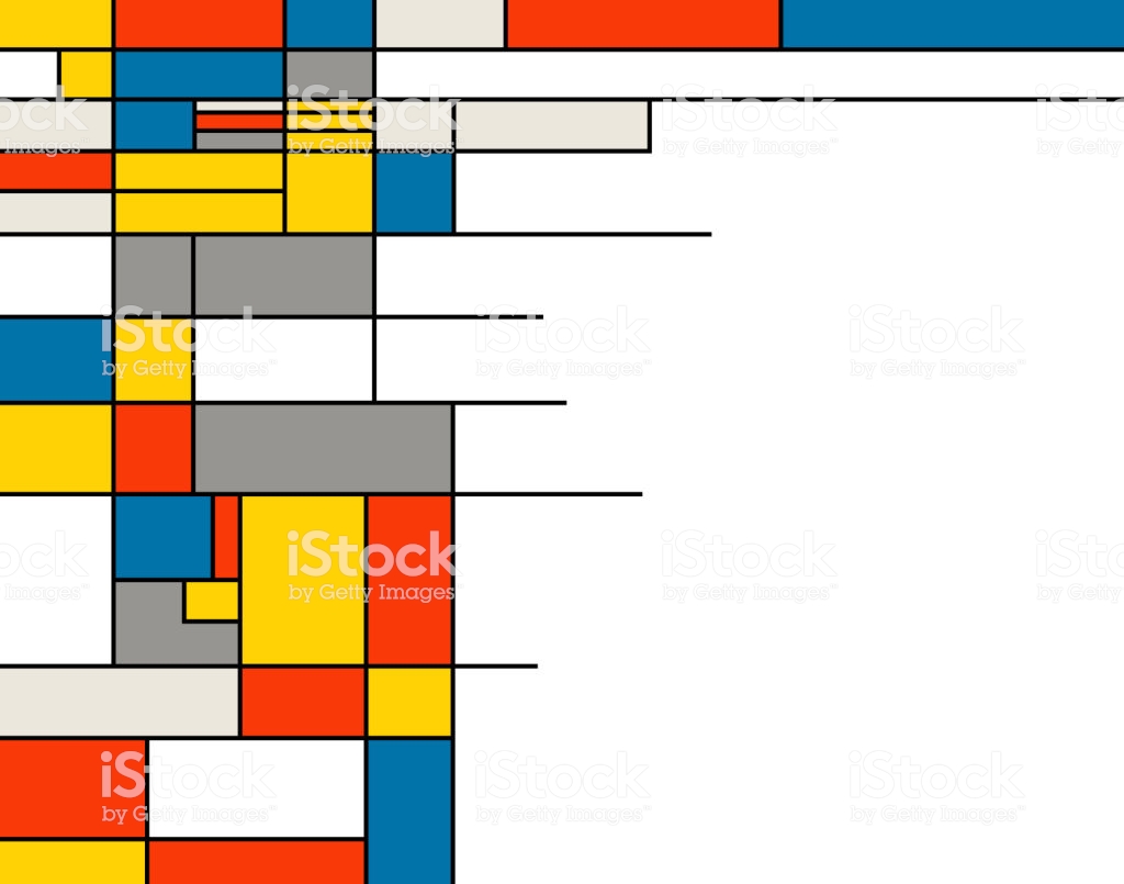 Mondrian Style Geometric Pattern Background Stock Illustration
