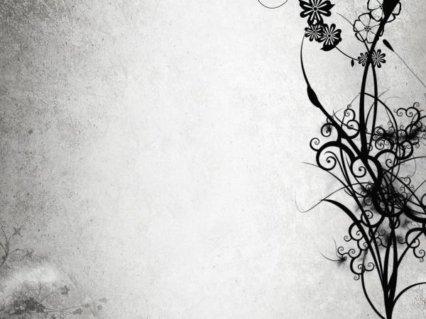 Abstract Black And White Flowers Wallpaper