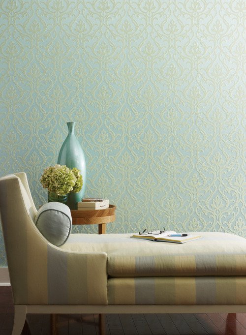 Dazzled Wallpaper In Metallic Teal Design By Candice Olson Burke