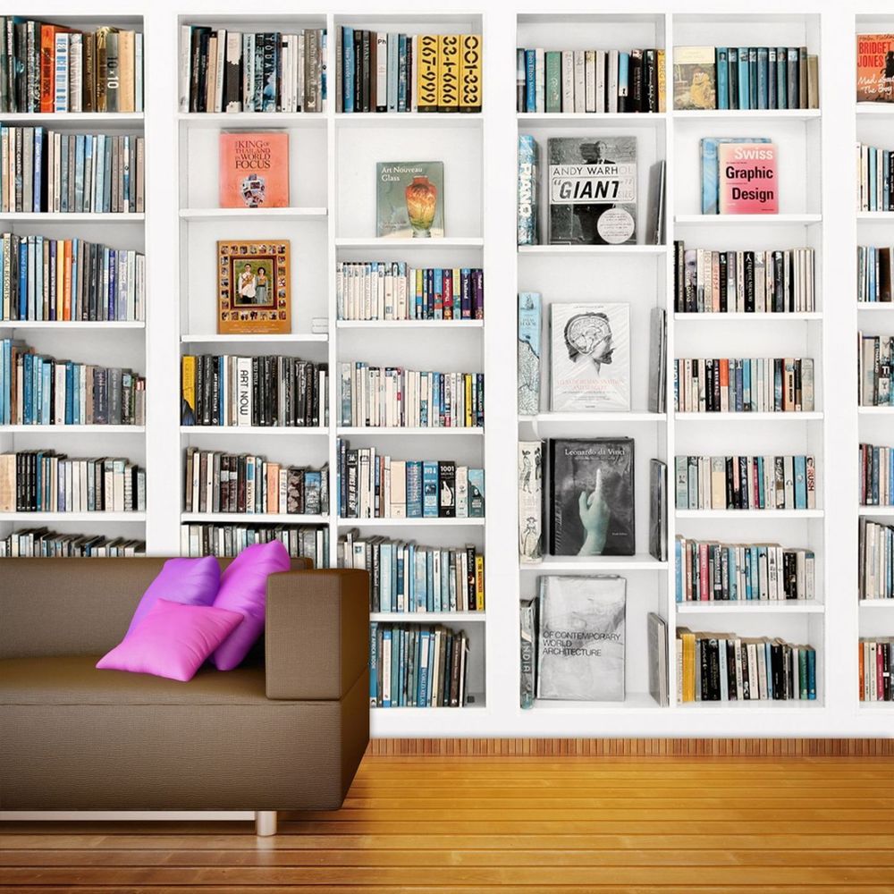 muriva bookcase wallpaper