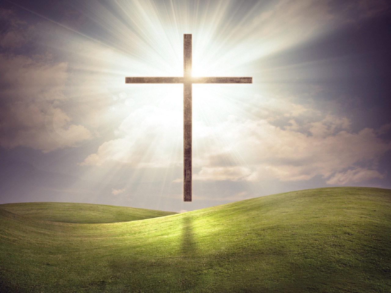 Christian Cross With Dark Background