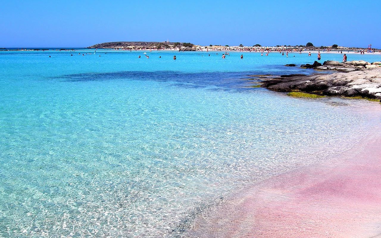 The Pink Sands Of Elafonisi Beach On Crete Description From