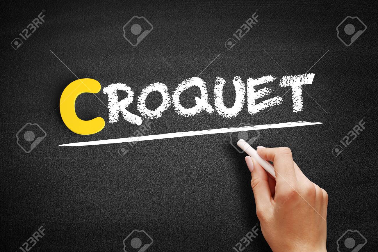 Croquet Text On Blackboard Concept Background Stock Photo