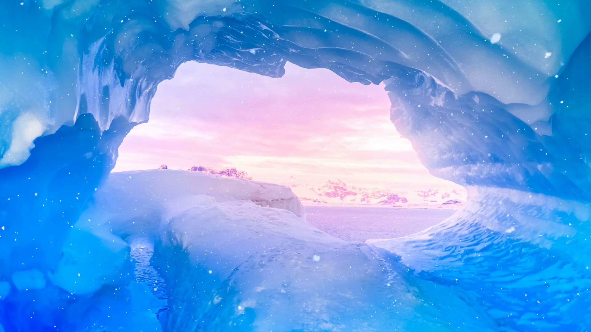 Ice Cave Graphic Poster Art Desktop